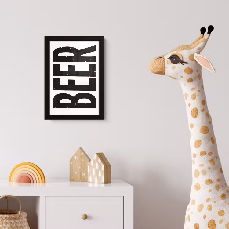 Poster met lijst - Bier - Japandi - Decoratie - Zwart — 5