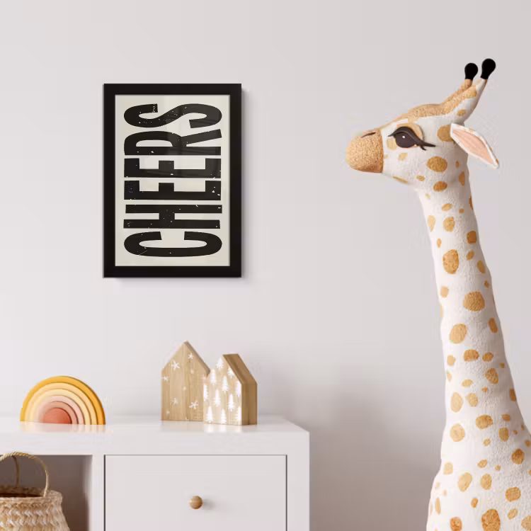Poster met lijst - Cheers - Japandi - Zwart - Letters — 5