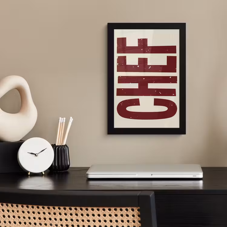 Poster met lijst - Chef - Rood - Japandi - Vintage — 3