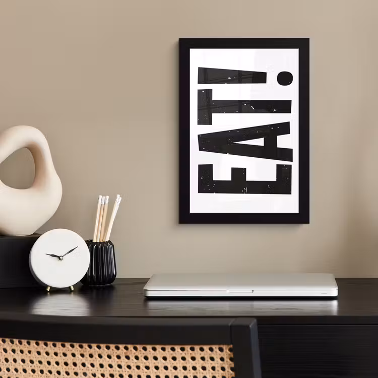Poster met lijst - Decoratie - Eten - Zwart - Wit — 3
