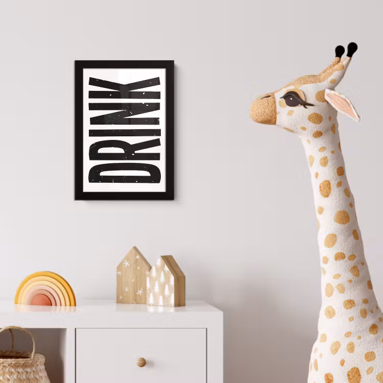 Poster met lijst - Drink - Zwart - Wit - Decoratie — 5
