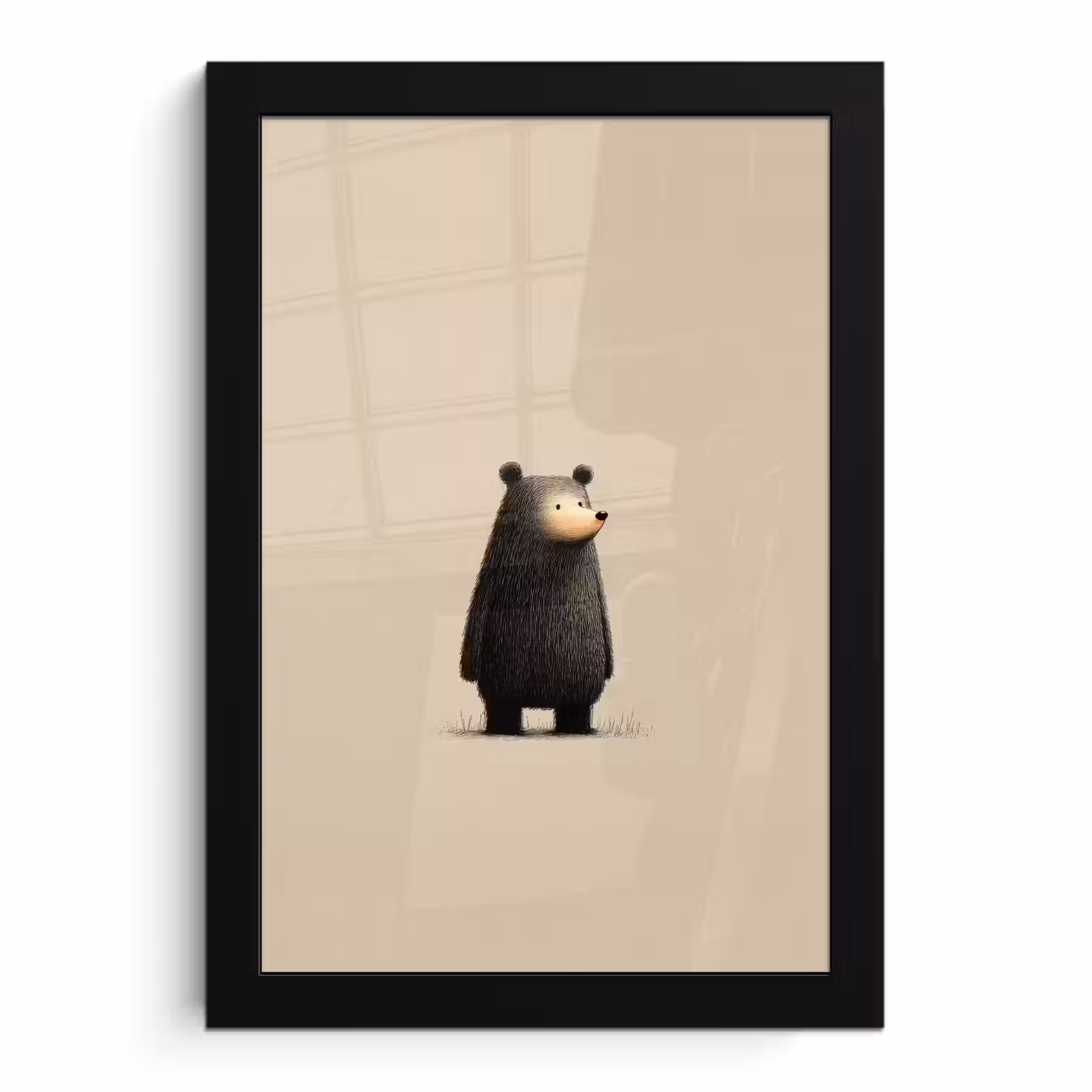 Poster met lijst - Beer - Donkerbruin - Minimalistisch — 1
