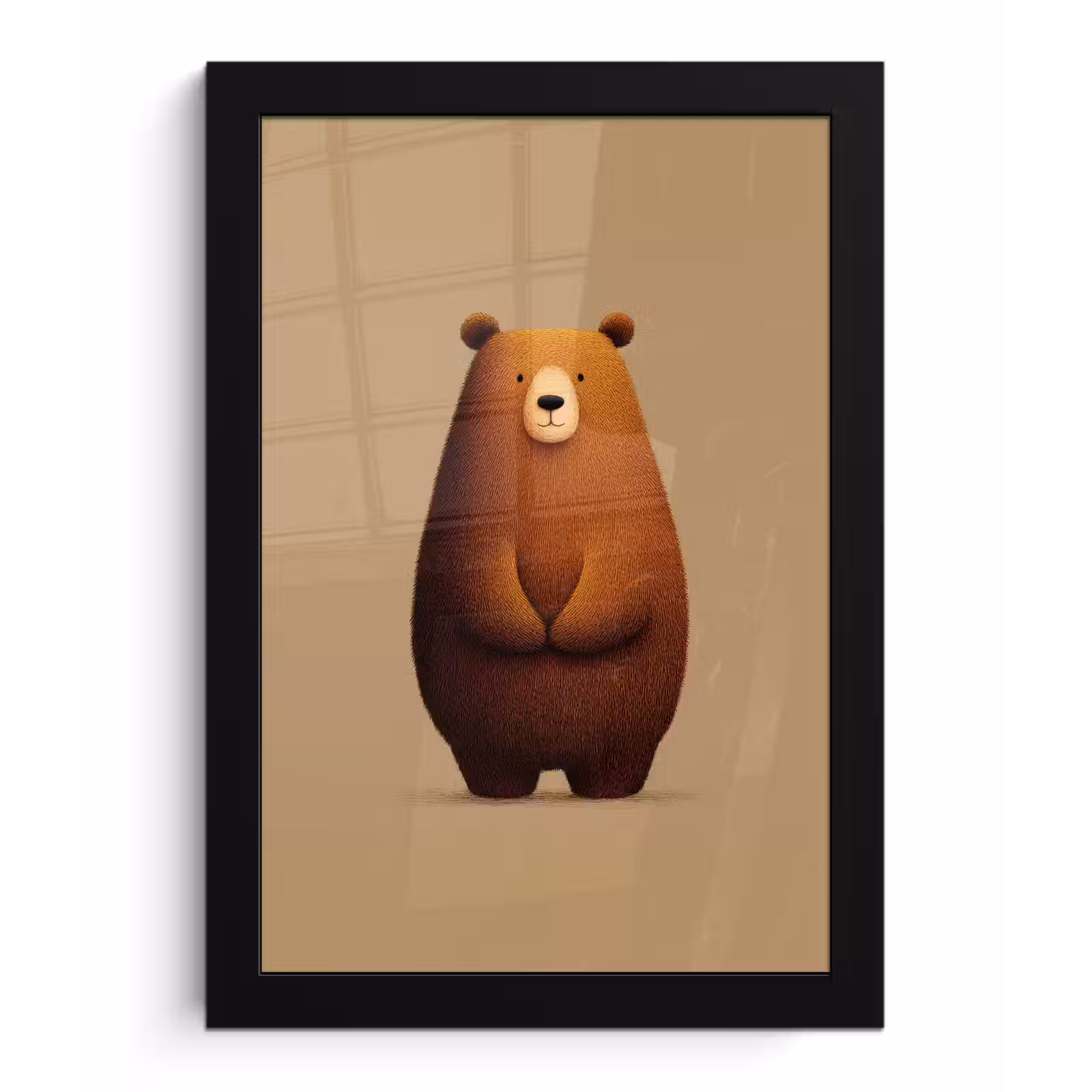 Poster met lijst - Beer - Minimalistisch - Bruin — 1