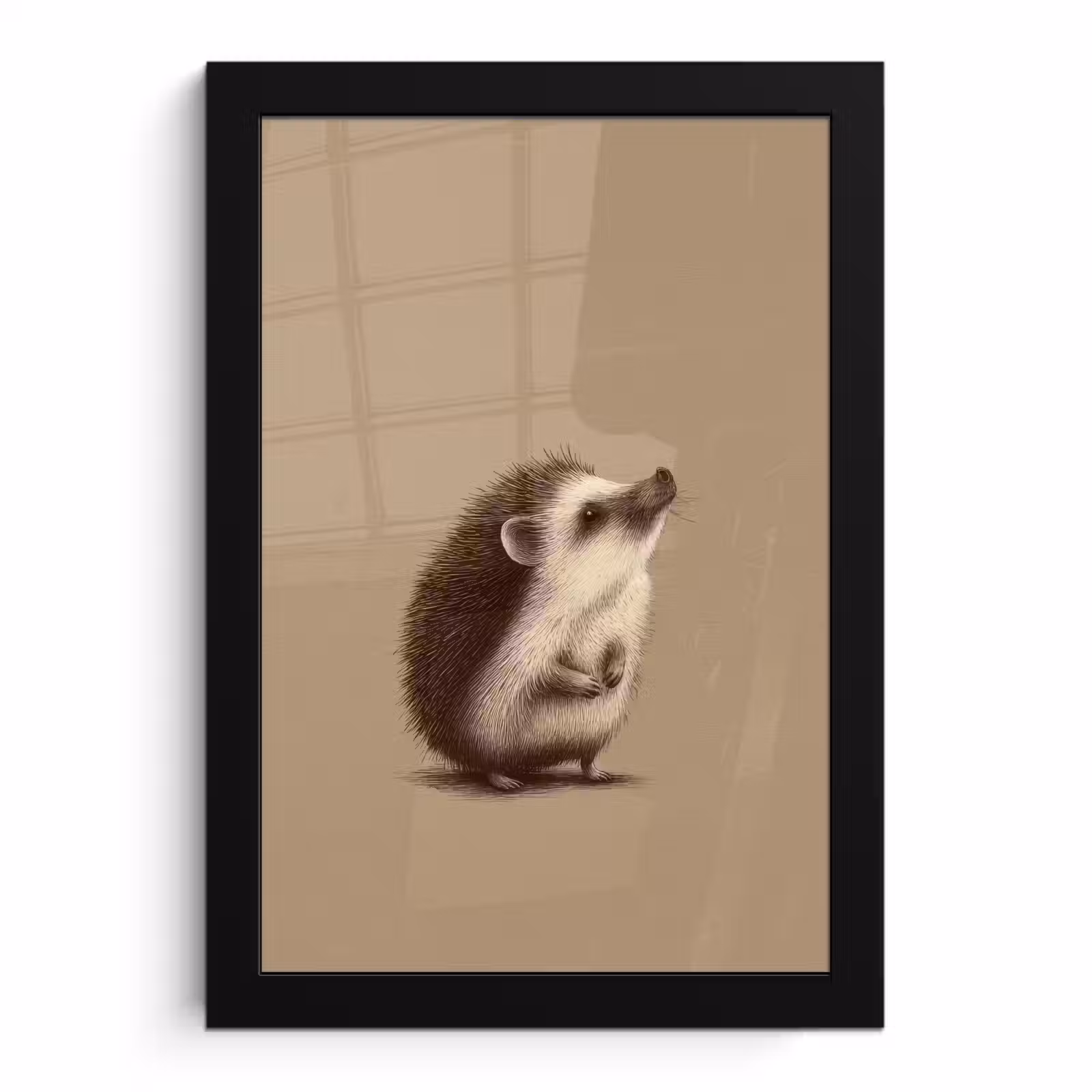 Poster met lijst - Egel - Snuitje - Bruin - Stekels — 1