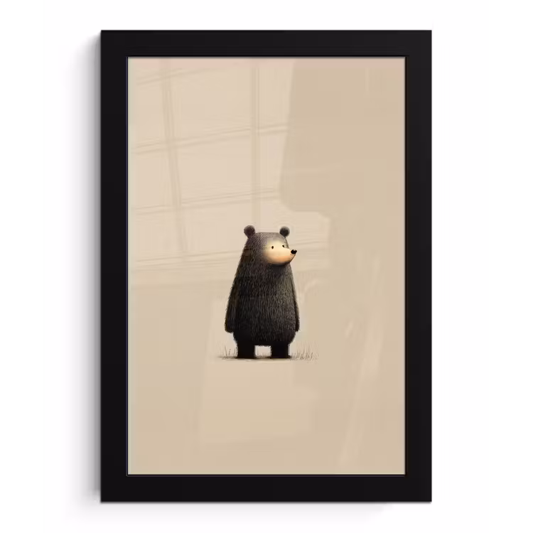 Poster met lijst - Beer - Donkerbruin - Minimalistisch — 1