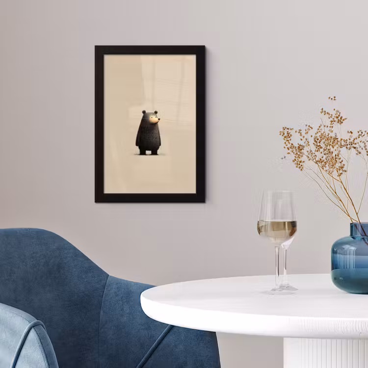 Poster met lijst - Beer - Donkerbruin - Minimalistisch — 2