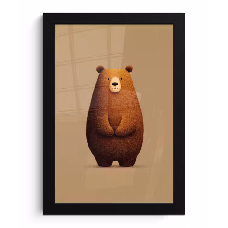Poster met lijst - Beer - Minimalistisch - Bruin — 1