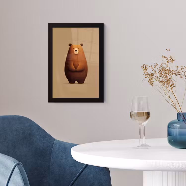 Poster met lijst - Beer - Minimalistisch - Bruin — 2