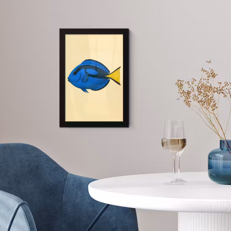 Poster met lijst - Blauw - Dory - Vis - Staartvin — 2