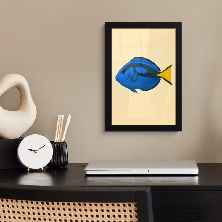 Poster met lijst - Blauw - Dory - Vis - Staartvin — 3