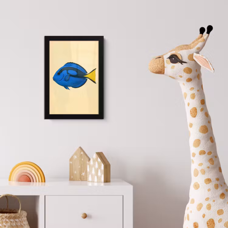 Poster met lijst - Blauw - Dory - Vis - Staartvin — 5