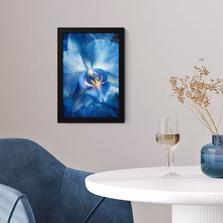 Poster met lijst - Blauw - Orchidee - Elegeant — 2