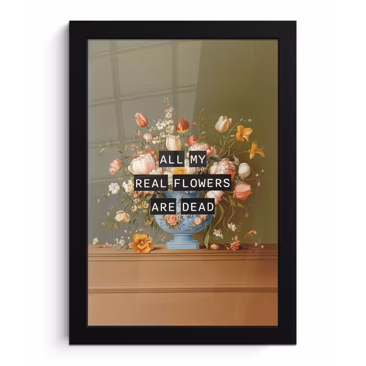 Poster met lijst - Bloem - Quote - Vintage - Art — 1
