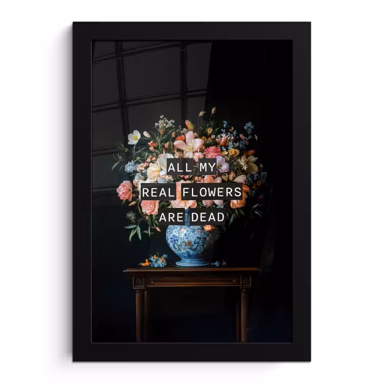 Poster met lijst - Bloemen - Art - Pastel - Quotes — 1