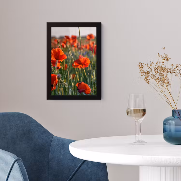 Poster met lijst - Bloemen - Klaprozen - Natuur - Rood — 2
