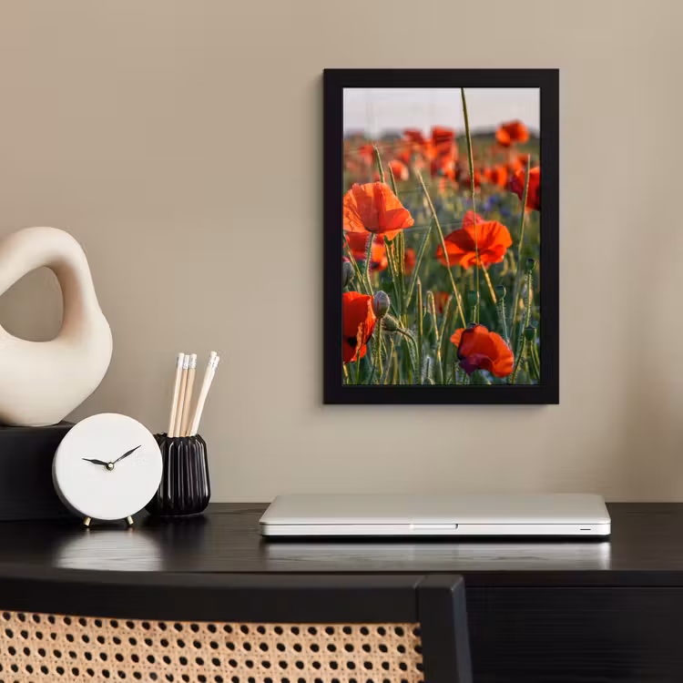 Poster met lijst - Bloemen - Klaprozen - Natuur - Rood — 3