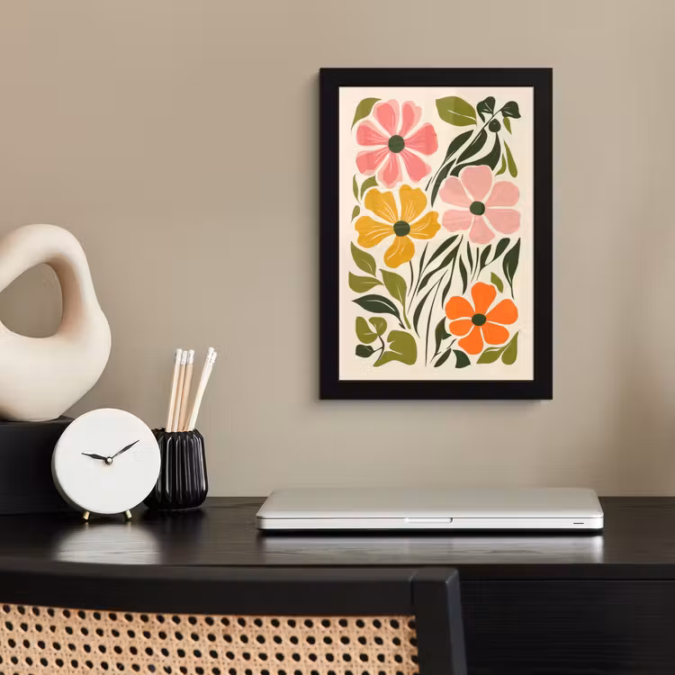 Poster met lijst - Bloemen - Speels - Kleurrijk — 3