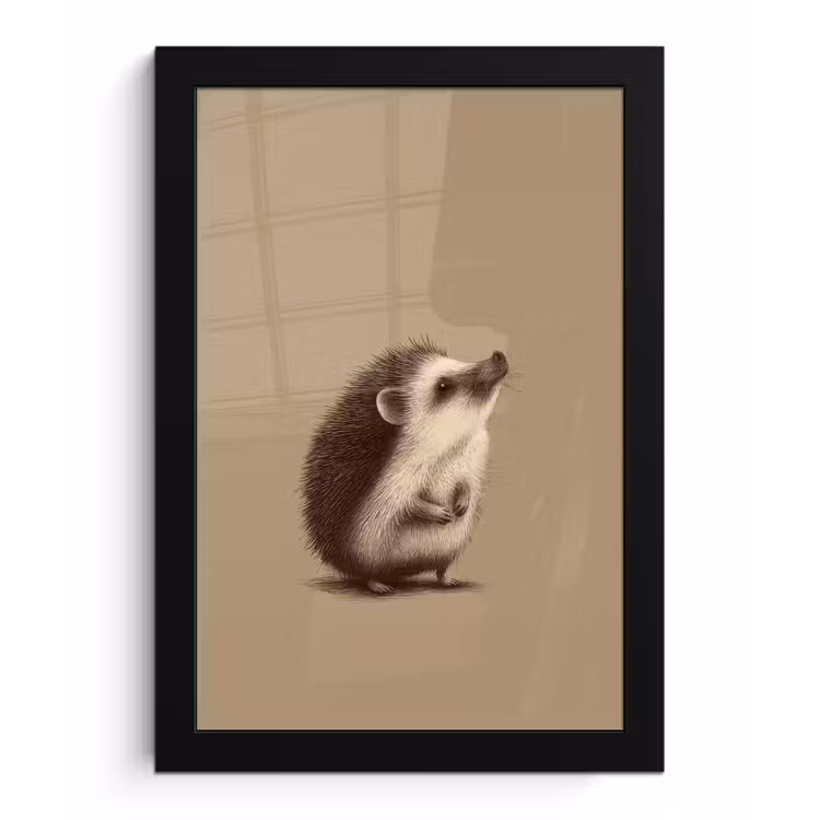 Poster met lijst - Egel - Snuitje - Bruin - Stekels — 1
