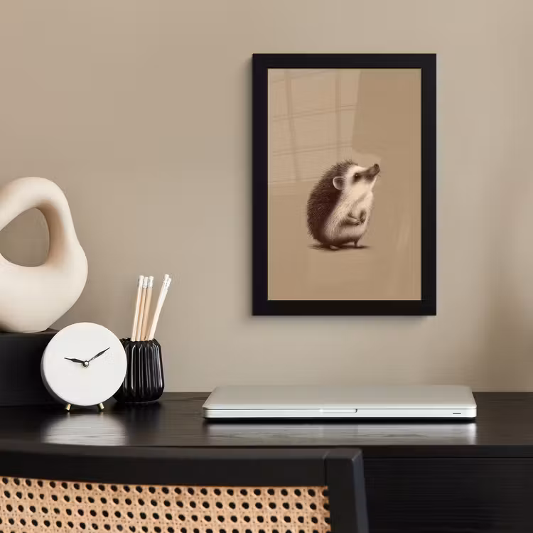 Poster met lijst - Egel - Snuitje - Bruin - Stekels — 3
