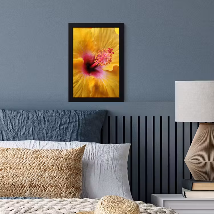 Poster met lijst - Geel - Hibiscus - Tropisch — 4
