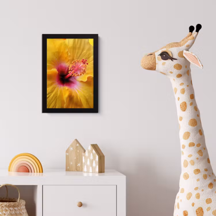 Poster met lijst - Geel - Hibiscus - Tropisch — 5