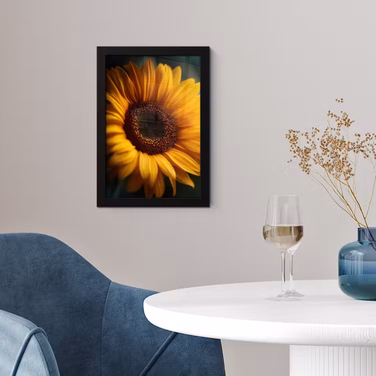 Poster met lijst - Geel - Zonnebloem - Zomers — 2