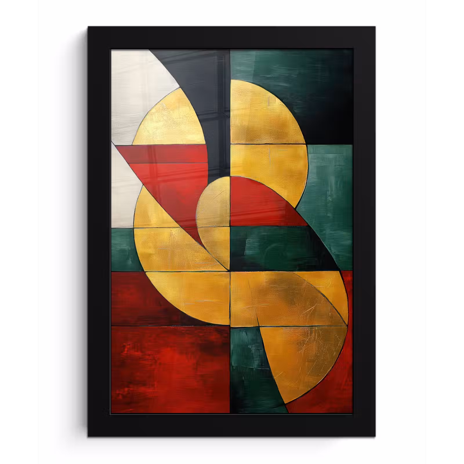 Poster met lijst - Abstract - Kerst - Goud - Rood - Groen — 1
