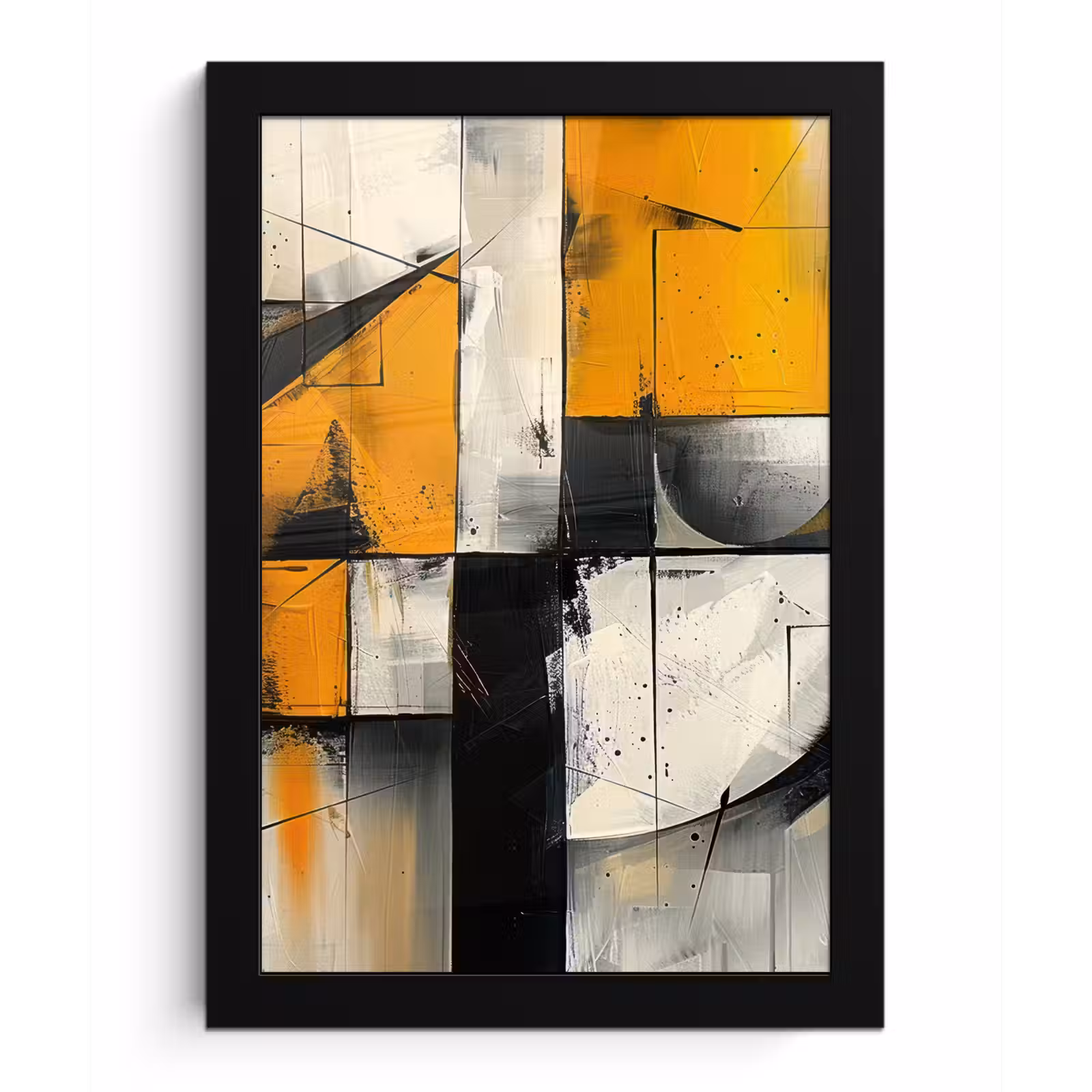 Poster met lijst - Geel - Abstract - Modern - Vormen — 1