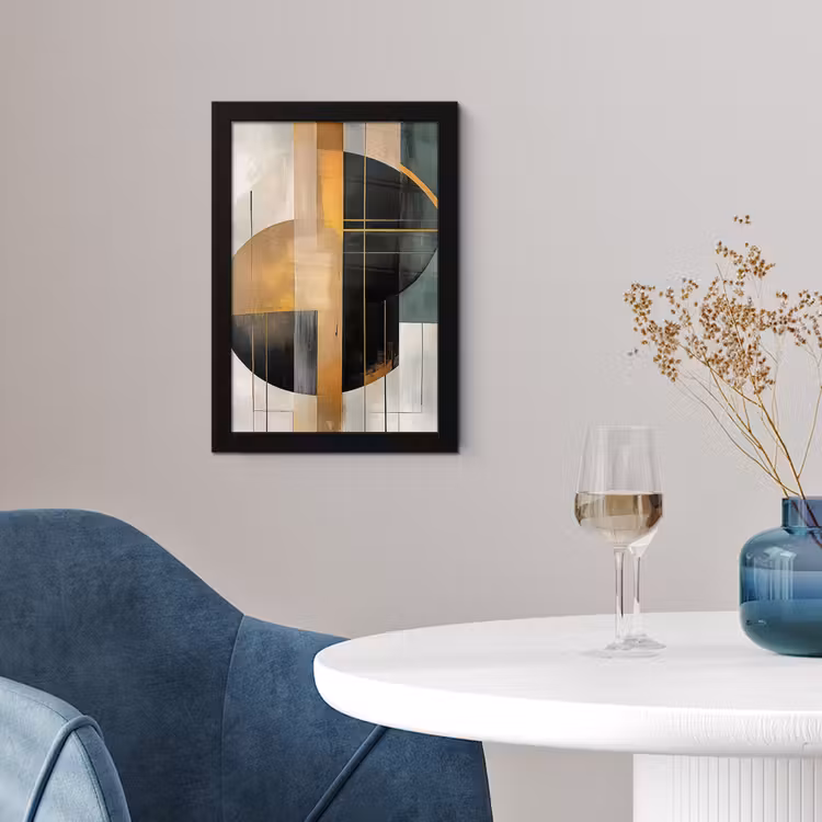 Poster met lijst - Abstract - Goud - Brons - Groen - Vormen - Modern — 2