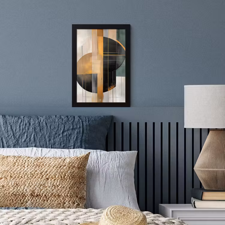 Poster met lijst - Abstract - Goud - Brons - Groen - Vormen - Modern — 4