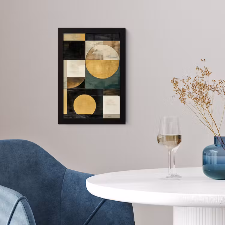 Poster met lijst - Abstract - Goud - Brons - Vormen - Geometrisch — 2