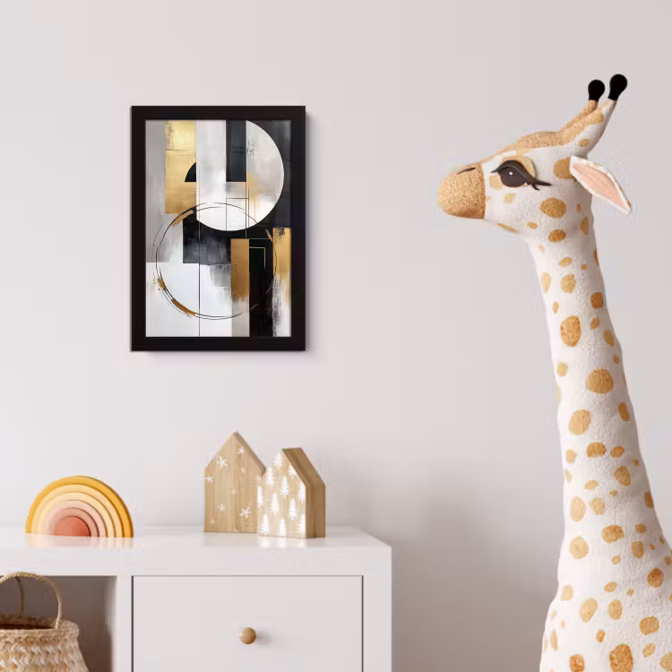 Poster met lijst - Abstract - Goud - Zilver - Vormen - Aesthetic — 5