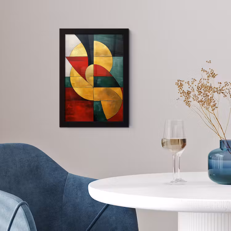 Poster met lijst - Abstract - Kerst - Goud - Rood - Groen — 2