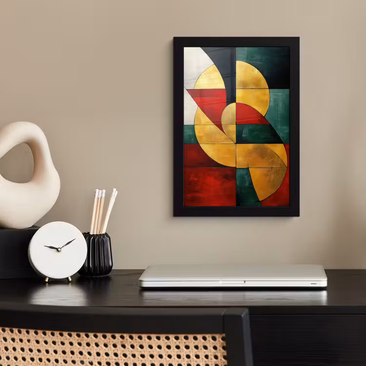 Poster met lijst - Abstract - Kerst - Goud - Rood - Groen — 3