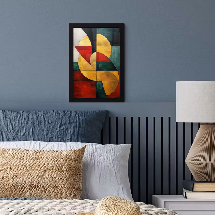 Poster met lijst - Abstract - Kerst - Goud - Rood - Groen — 4