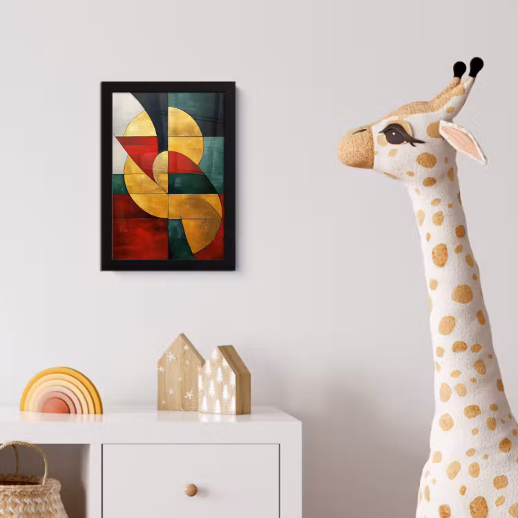 Poster met lijst - Abstract - Kerst - Goud - Rood - Groen — 5