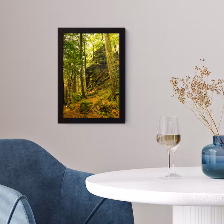 Poster met lijst - Bomen - Steen - Bos - Natuur - Planten — 2