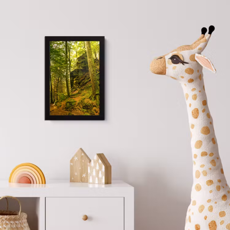 Poster met lijst - Bomen - Steen - Bos - Natuur - Planten — 5