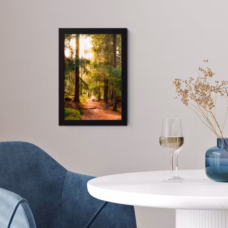 Poster met lijst - Bos - Pad - Bomen - Groen - Zon - Natuur — 2