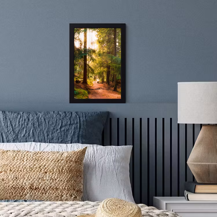 Poster met lijst - Bos - Pad - Bomen - Groen - Zon - Natuur — 4