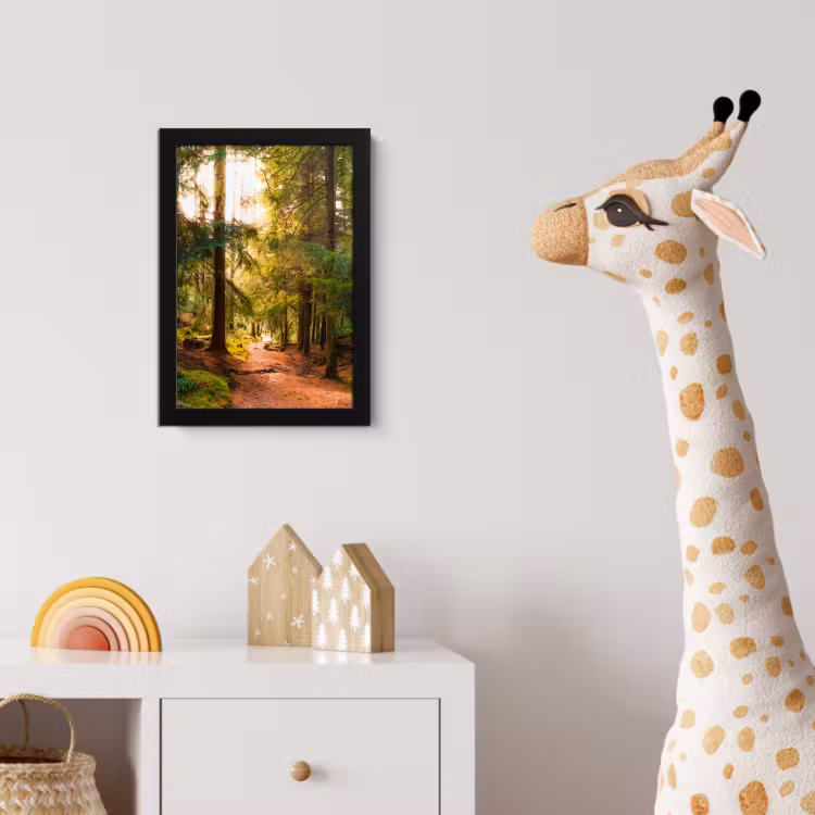 Poster met lijst - Bos - Pad - Bomen - Groen - Zon - Natuur — 5
