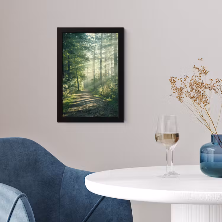 Poster met lijst - Bos - Pad - Zon - Bomen - Groen - Natuur — 2