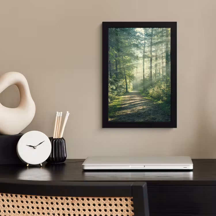 Poster met lijst - Bos - Pad - Zon - Bomen - Groen - Natuur — 3