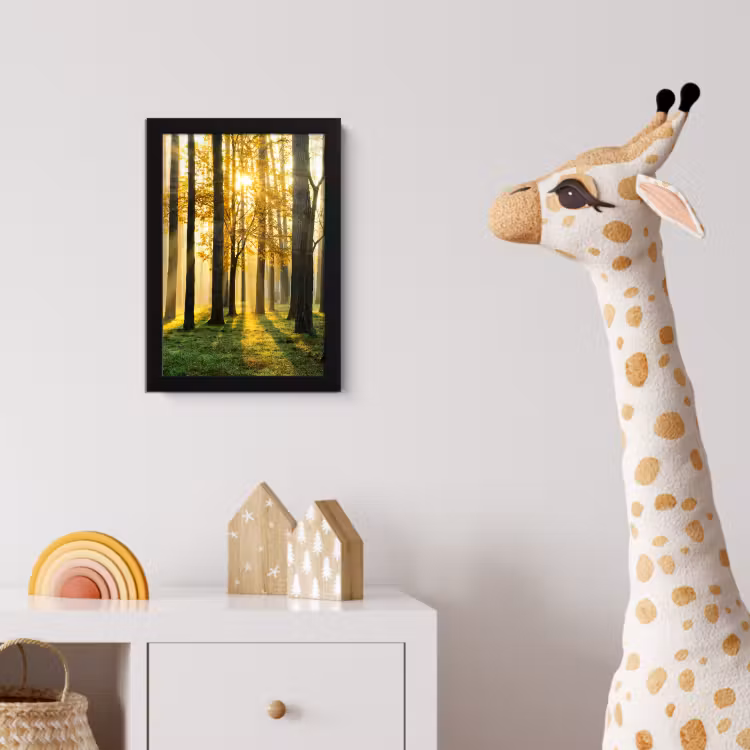 Poster met lijst - Bos - Zon - Bomen - Gras - Landschap - Natuur — 5
