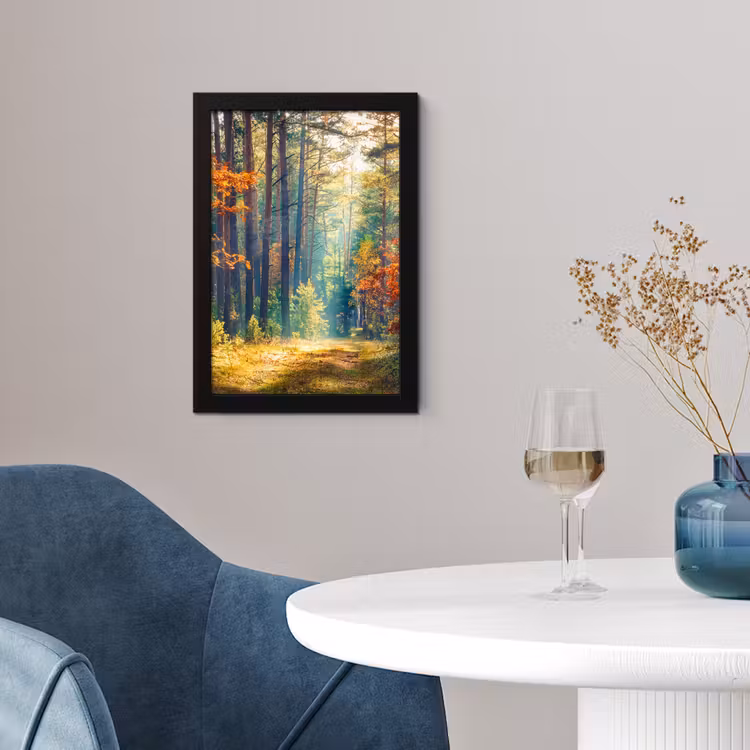 Poster met lijst - Bos - Zon - Natuur - Herfst — 2