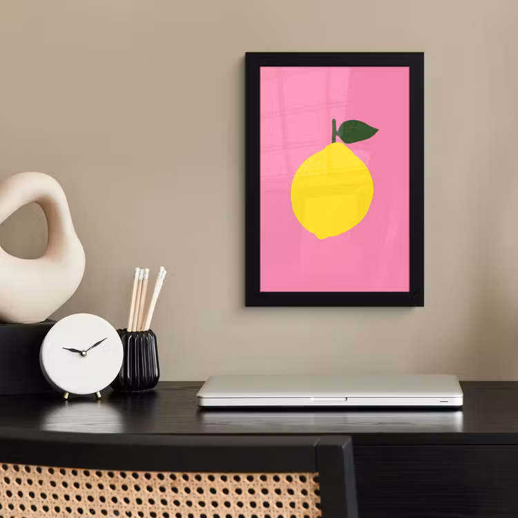 Poster met lijst - Citroen - Geel - Fris — 3