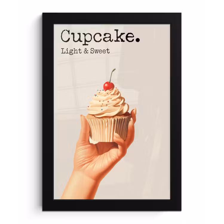 Poster met lijst - Cupcake - Zoet - Kers — 1