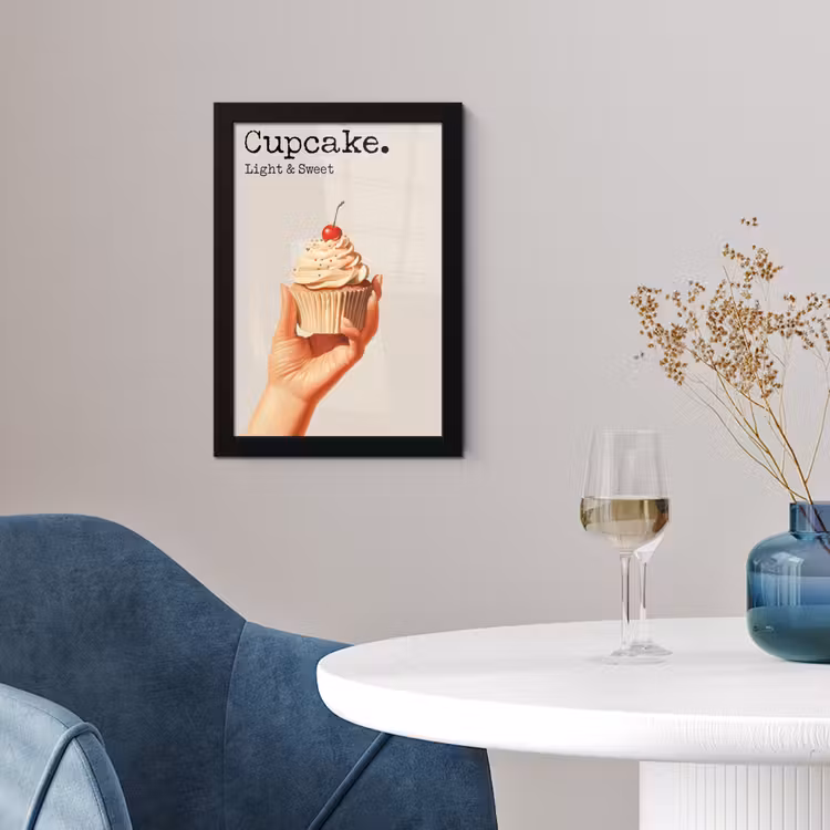 Poster met lijst - Cupcake - Zoet - Kers — 2