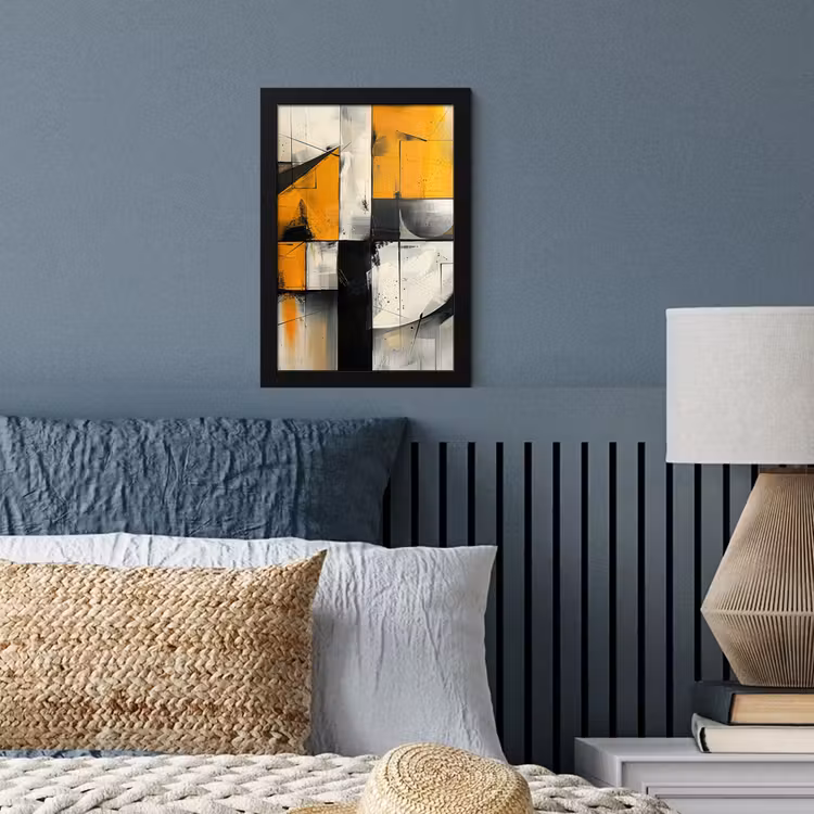 Poster met lijst - Geel - Abstract - Modern - Vormen — 4