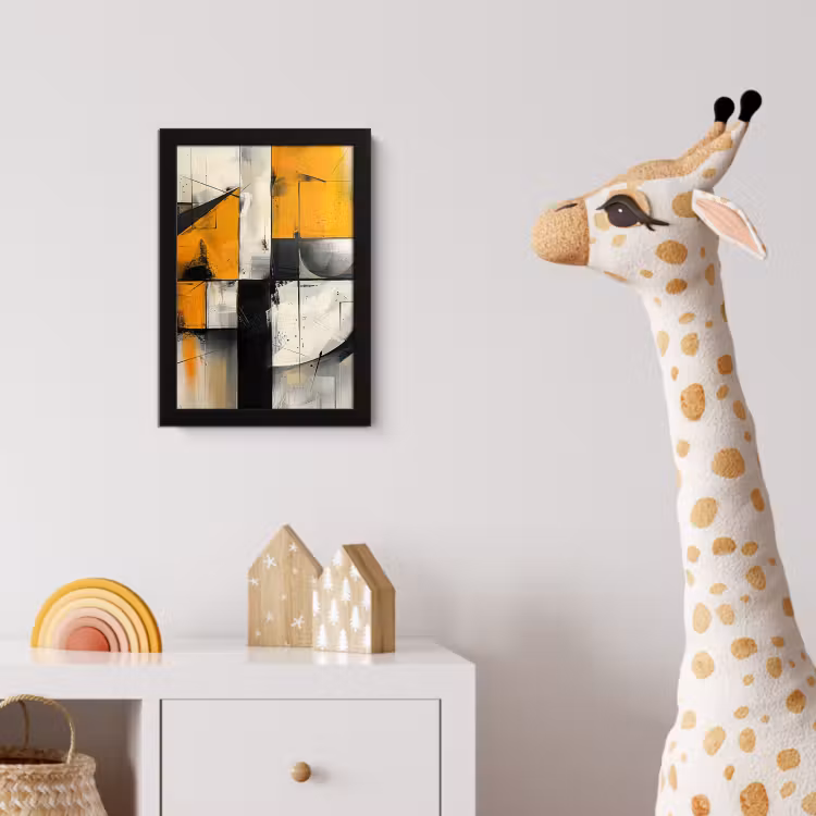 Poster met lijst - Geel - Abstract - Modern - Vormen — 5